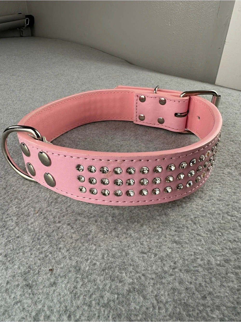 Bling Rhinestone Pink Dog Collar Adjustable